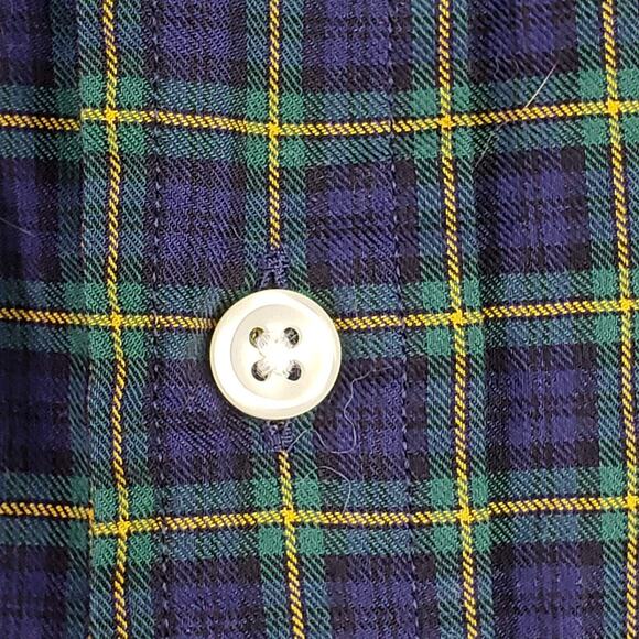 Polo Ralph Lauren Shirt Oxford Men's Small Tartan Blue Plaid LS Button Down - Picture 6 of 7